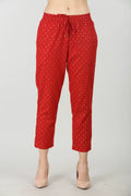 Red embellished palazzo