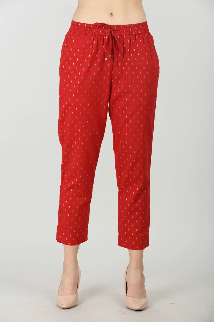 Red embellished palazzo
