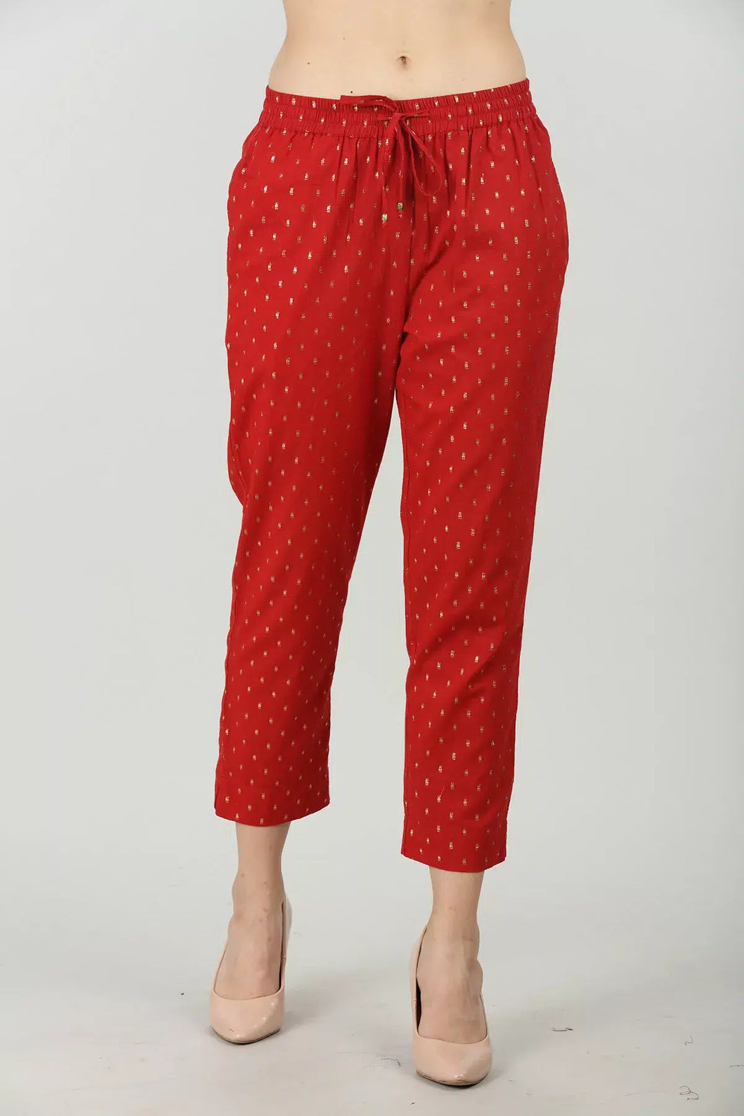 Red embellished palazzo