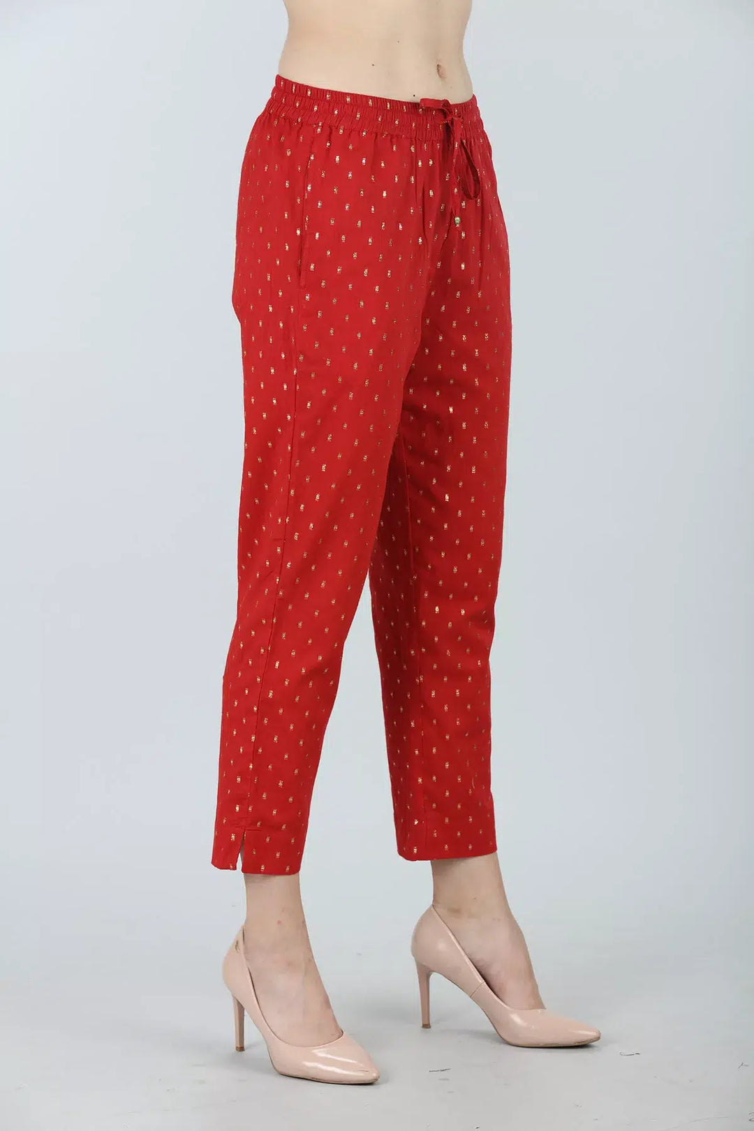 Red embellished palazzo
