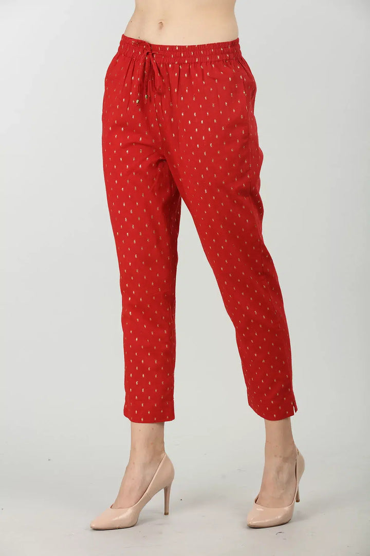 Red embellished palazzo