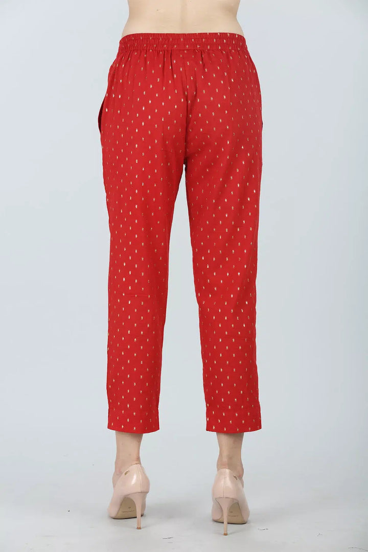 Red embellished palazzo