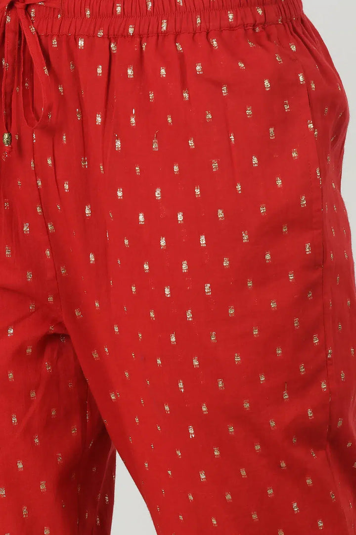 Red embellished palazzo