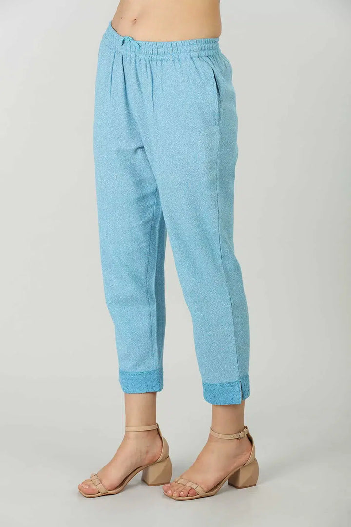Pastel Blue Embellished Palazzo