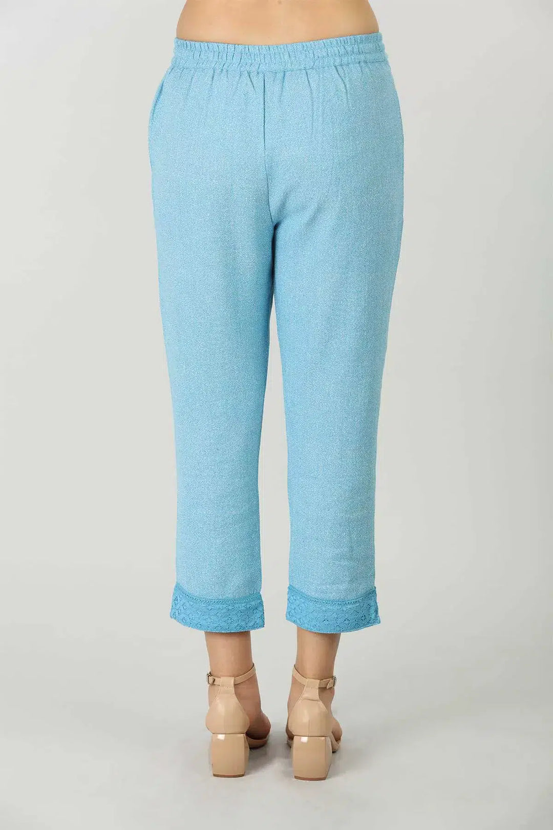 Pastel Blue Embellished Palazzo