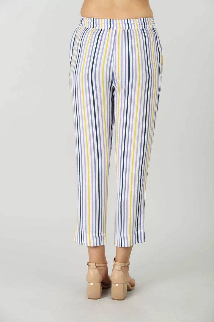 Rayon Blue Striped Palazzo