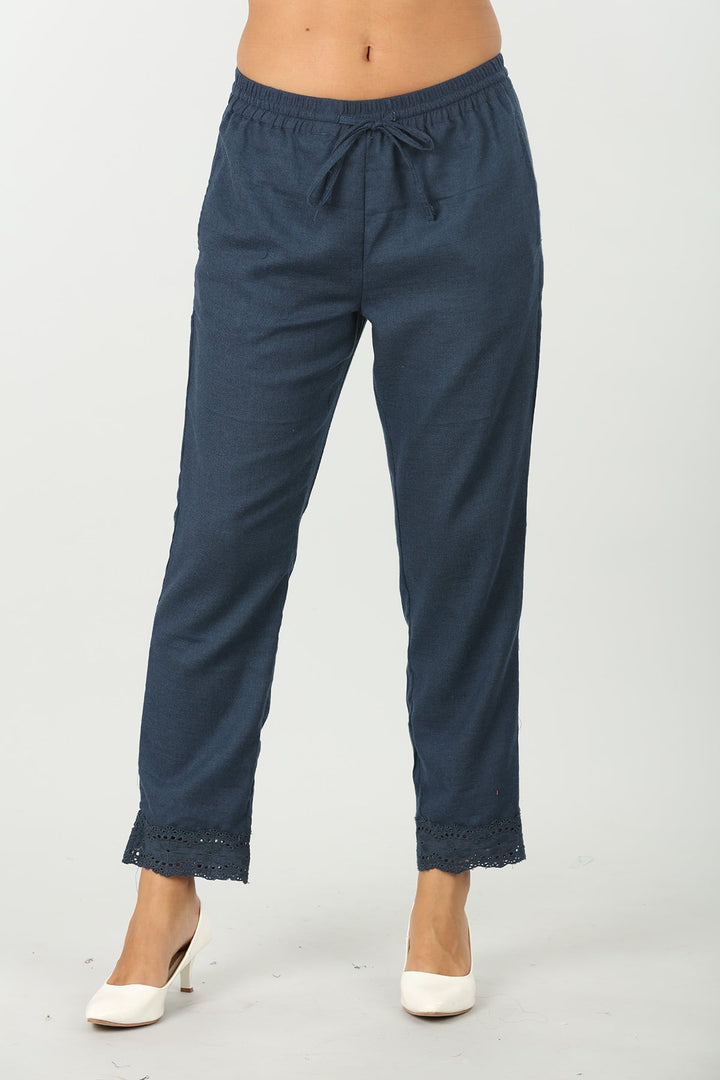Blue solid palazzo