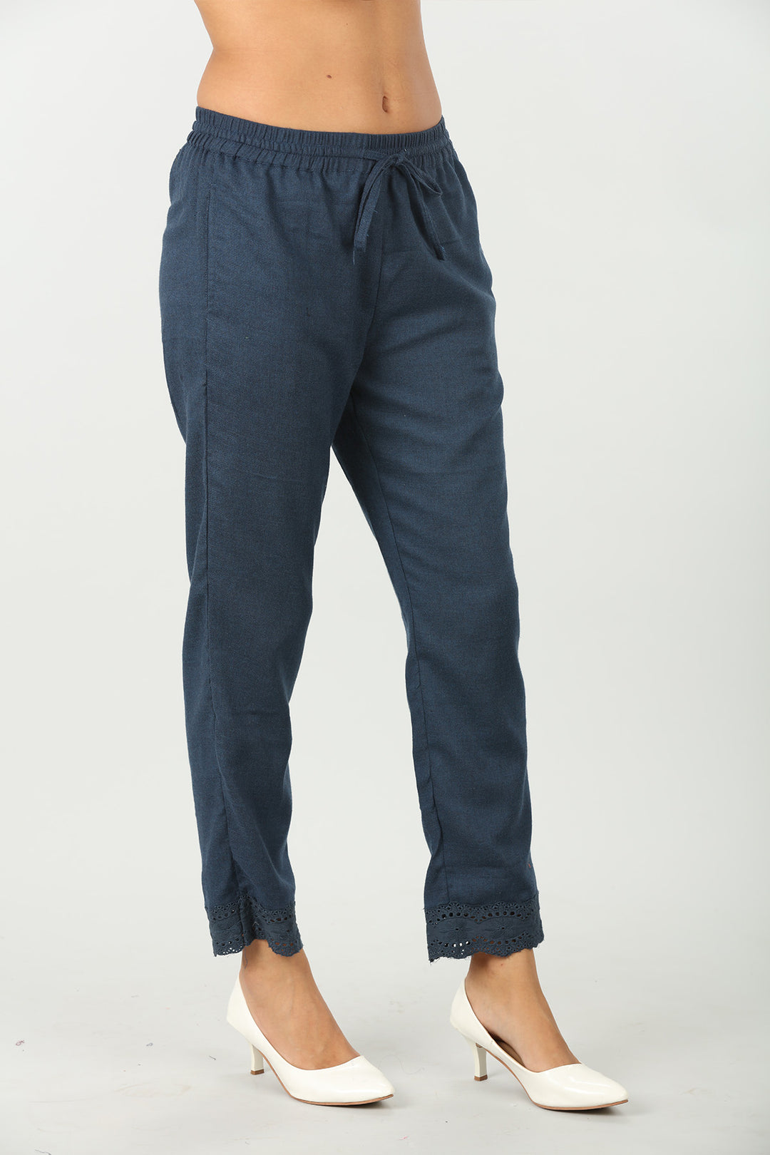 Blue solid palazzo