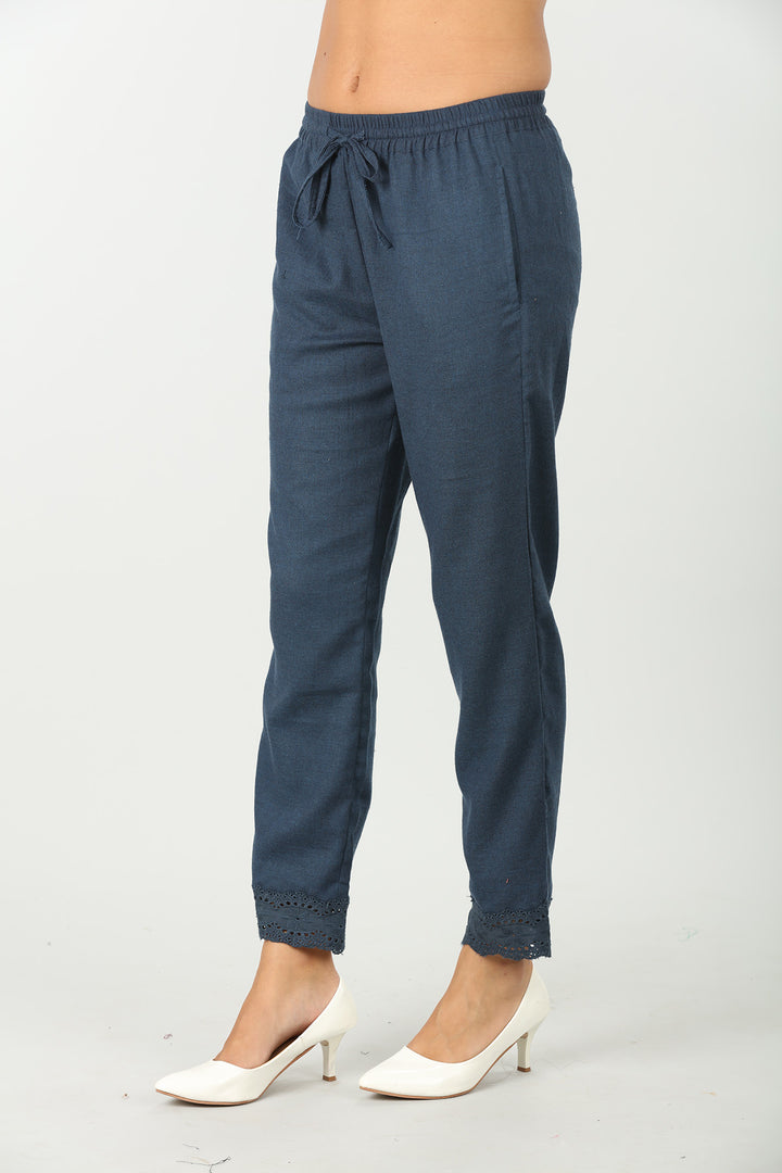Blue solid palazzo