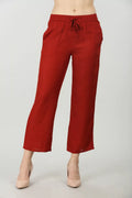 Dark Brick Red Solid Regular palazzo