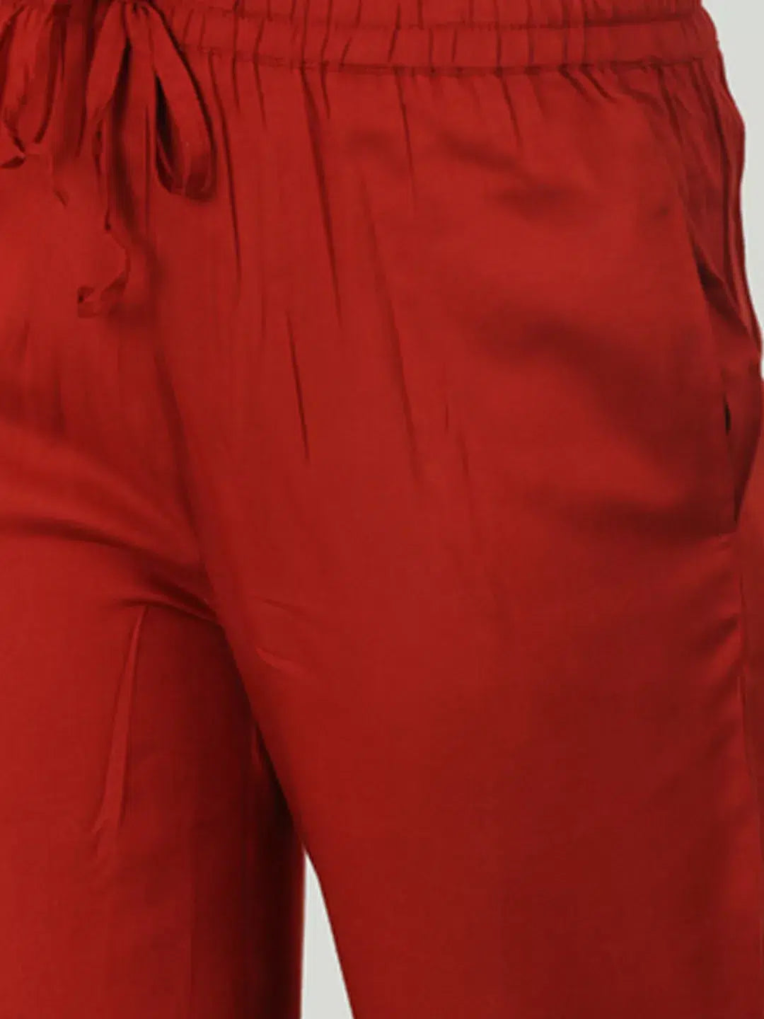Dark Brick Red Solid Regular palazzo