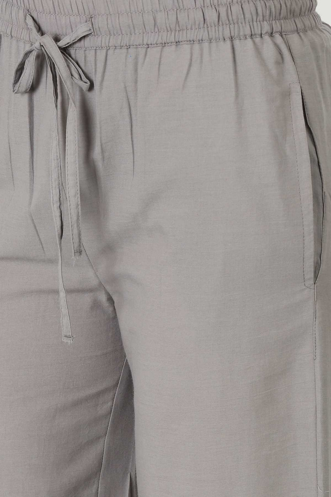 Grey Schiffli Embroidered Palazzo