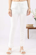 White Solid Twill Palazzo