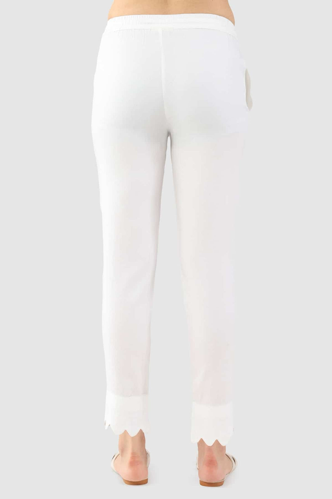 White Solid Twill Palazzo