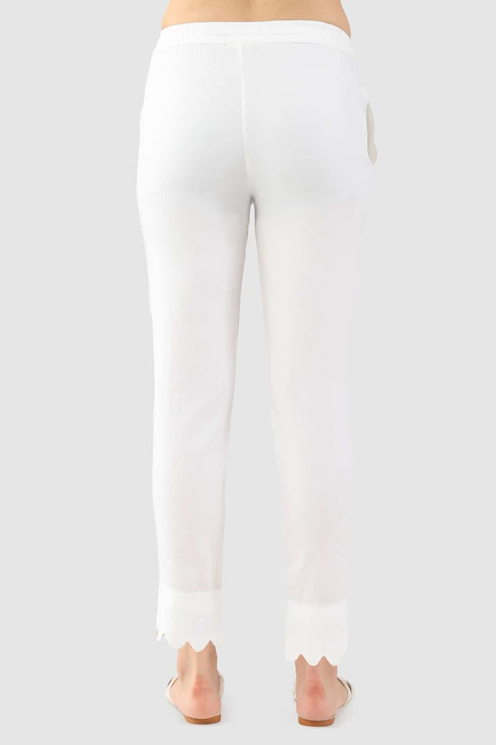 White Solid Twill Palazzo