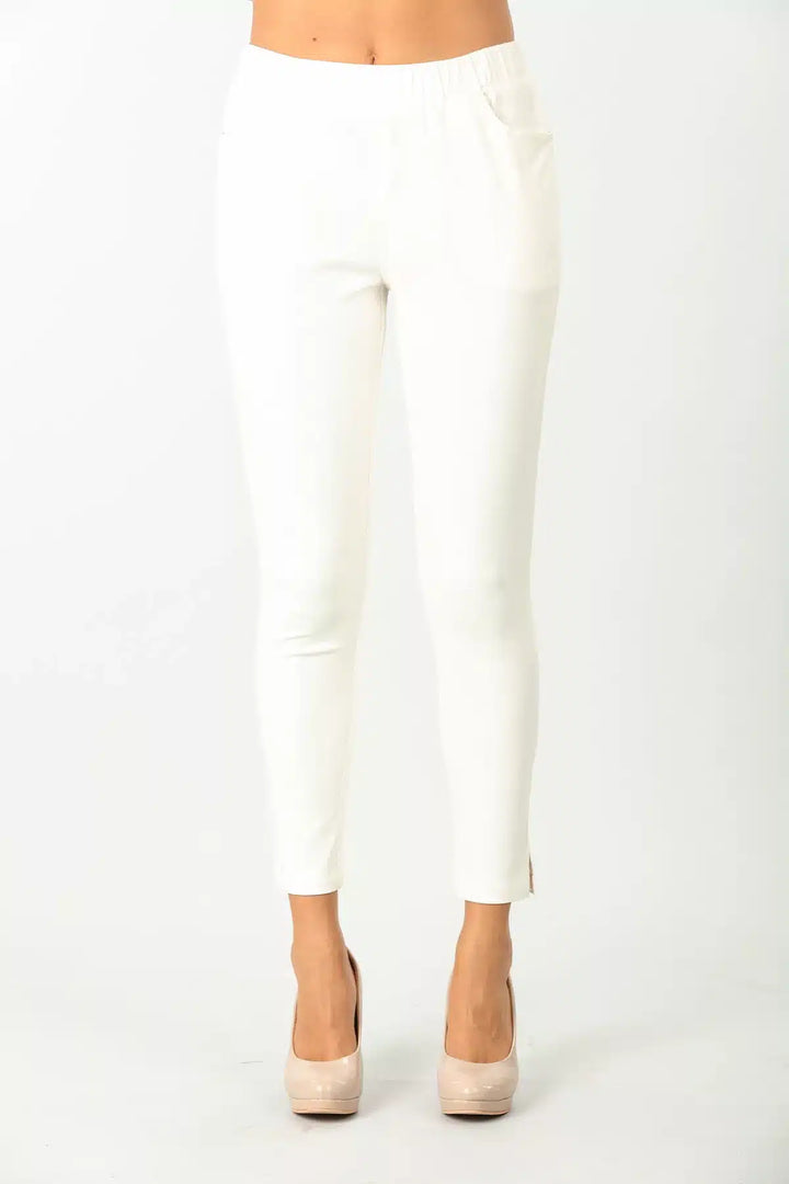 White cotton Slim fit pant