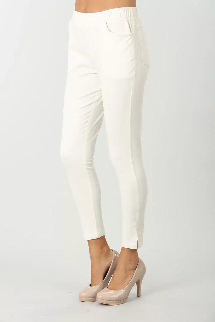 White cotton Slim fit pant