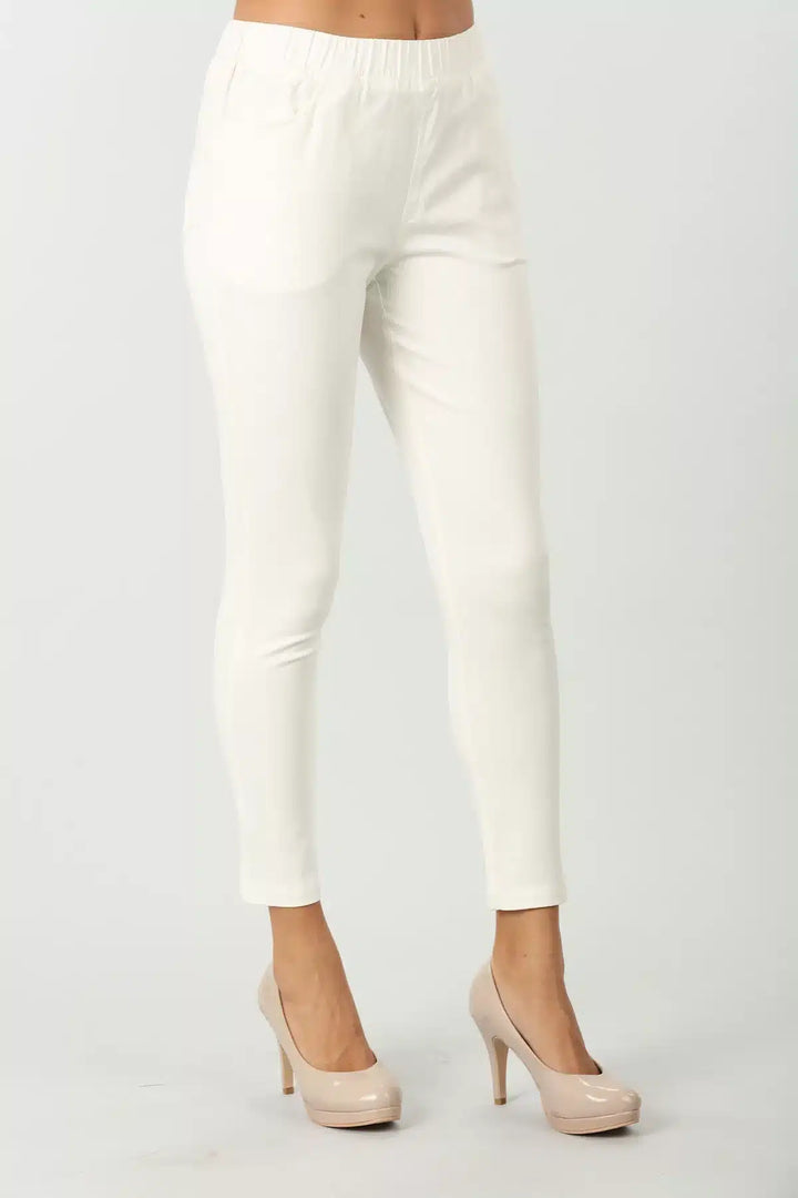 White cotton Slim fit pant
