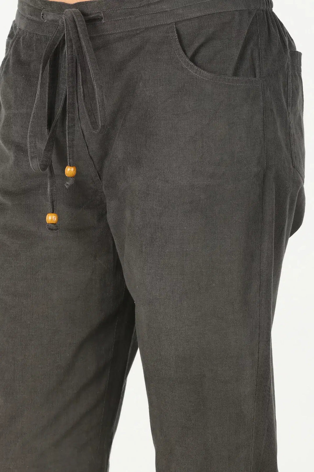 GREY SOLID MID-RISE PANT