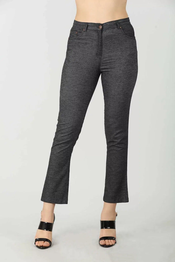 Solid Grey Slim-Fit Denim