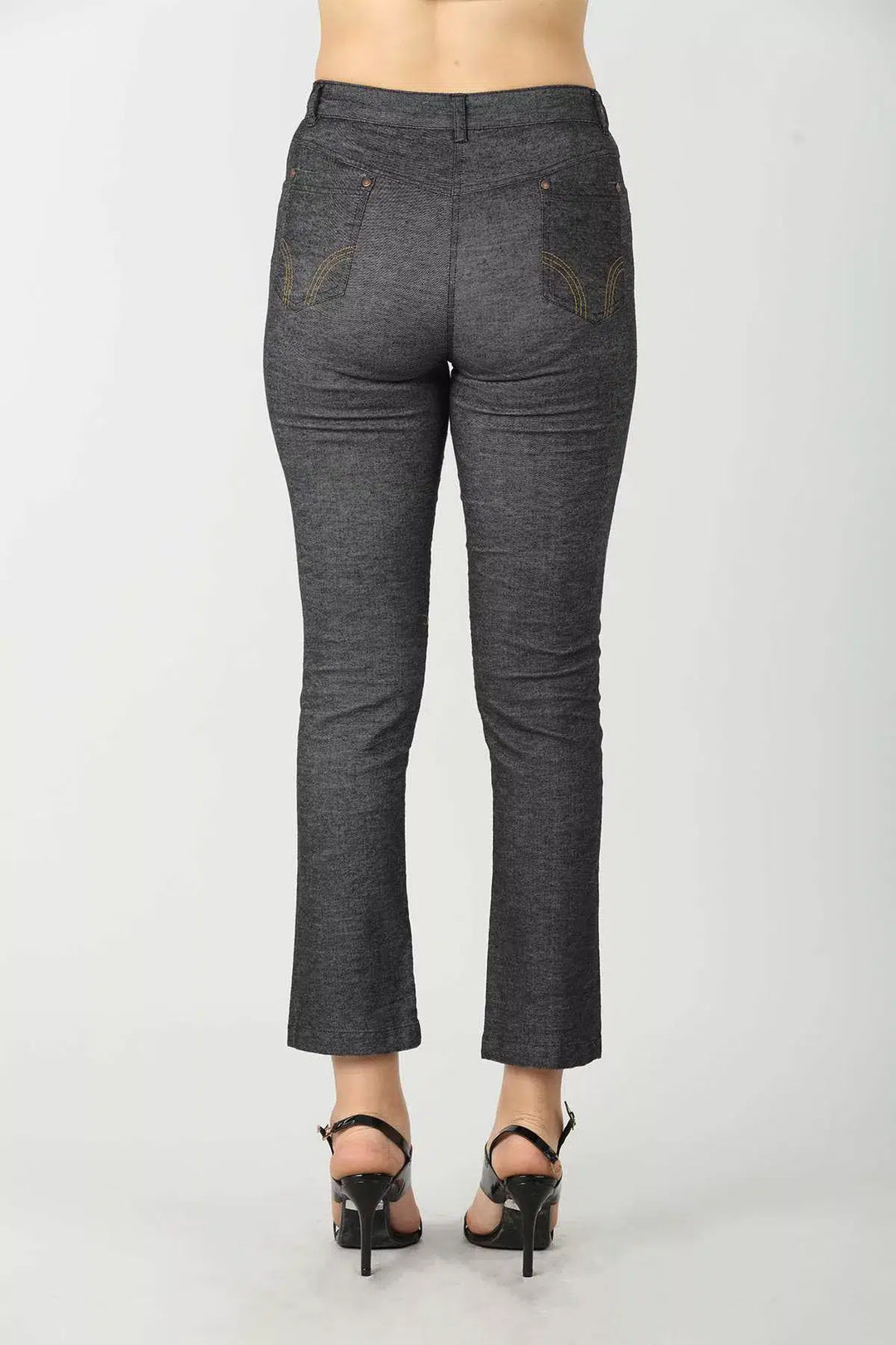 Solid Grey Slim-Fit Denim