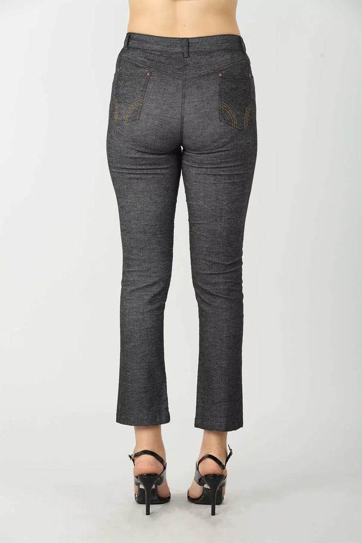 Solid Grey Slim-Fit Denim