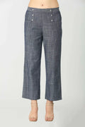 Slate Blue Cotton Chambray Pants