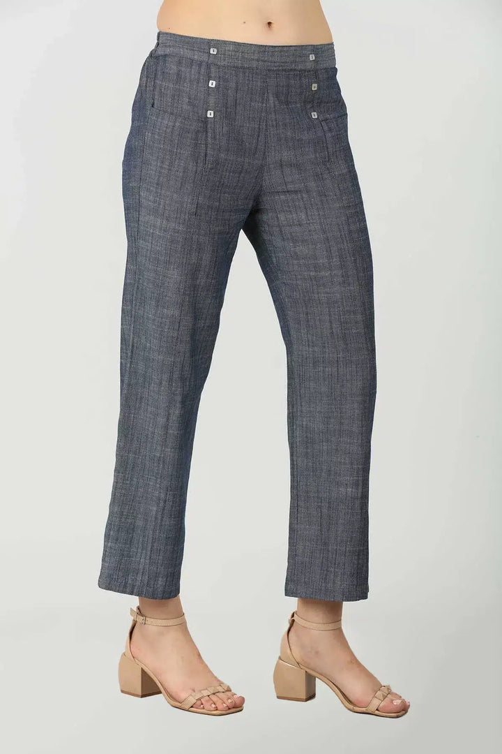 Slate Blue Cotton Chambray Pants
