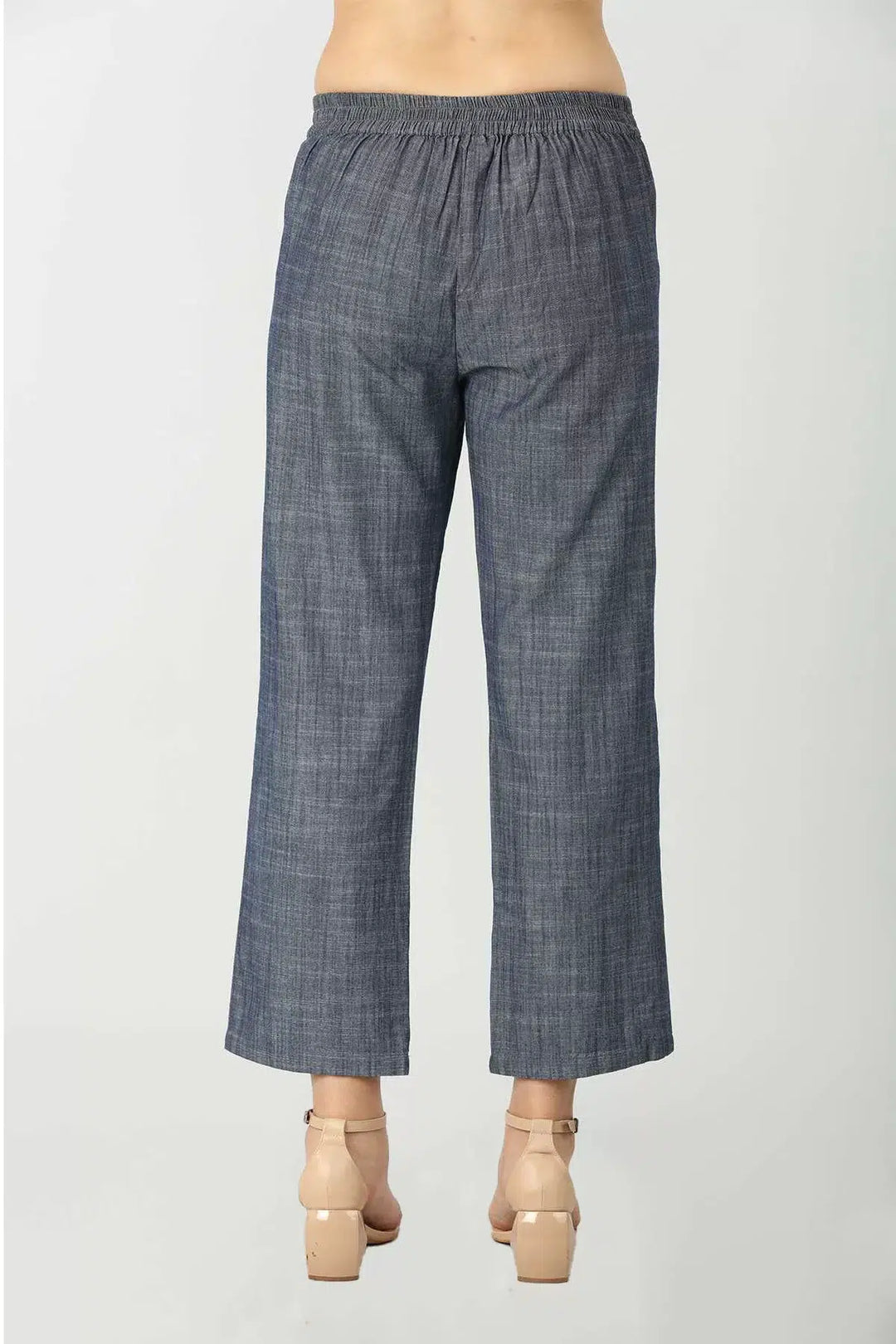 Slate Blue Cotton Chambray Pants