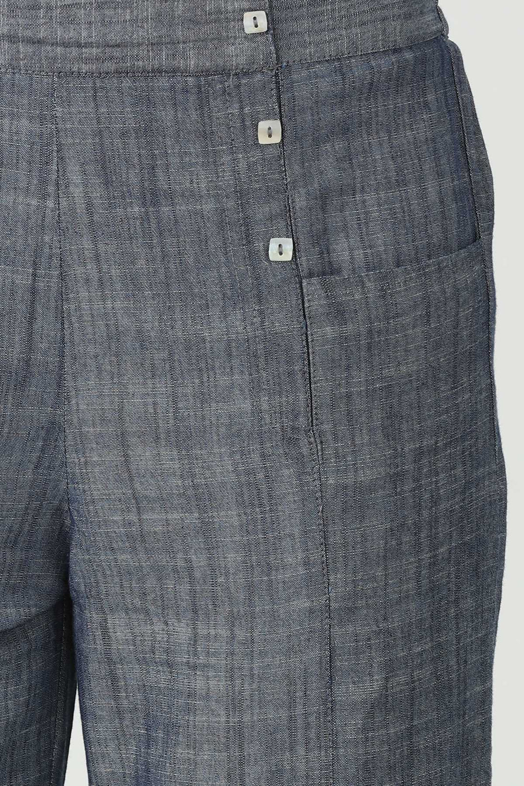 Slate Blue Cotton Chambray Pants
