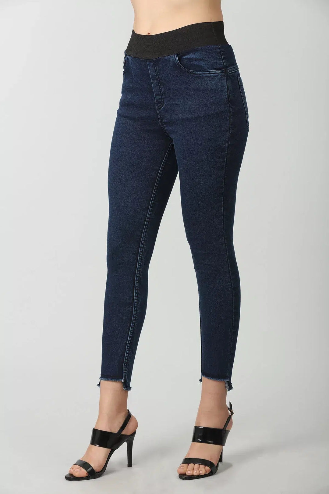 Blue solid Denim Slim Fit (Elastic waist)