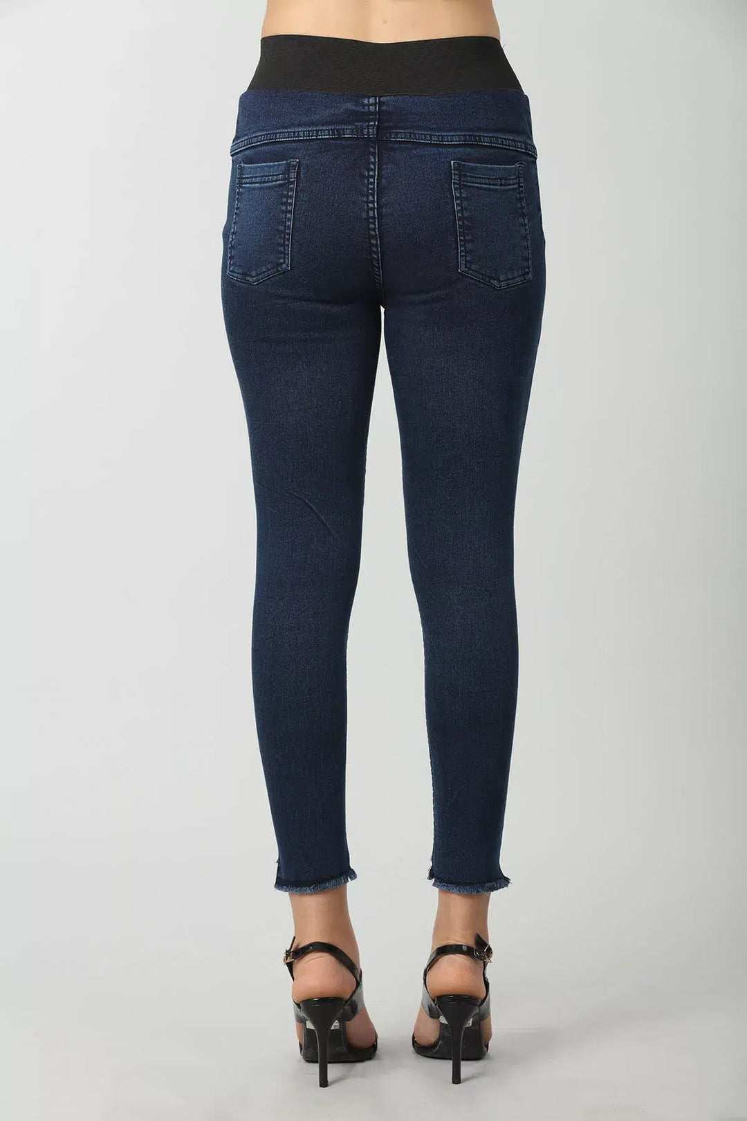 Blue solid Denim Slim Fit (Elastic waist)