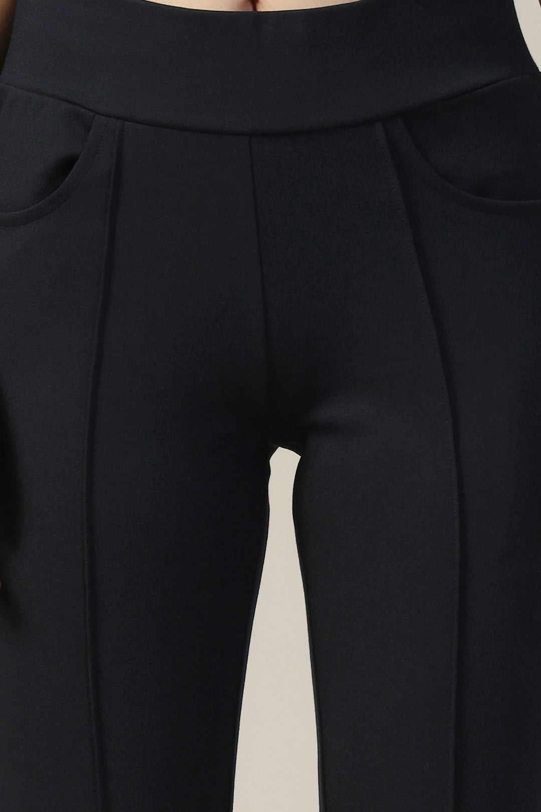 Blue Solid Flared Pants