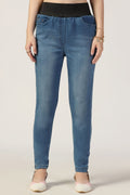 Blue Solid Slim Denim