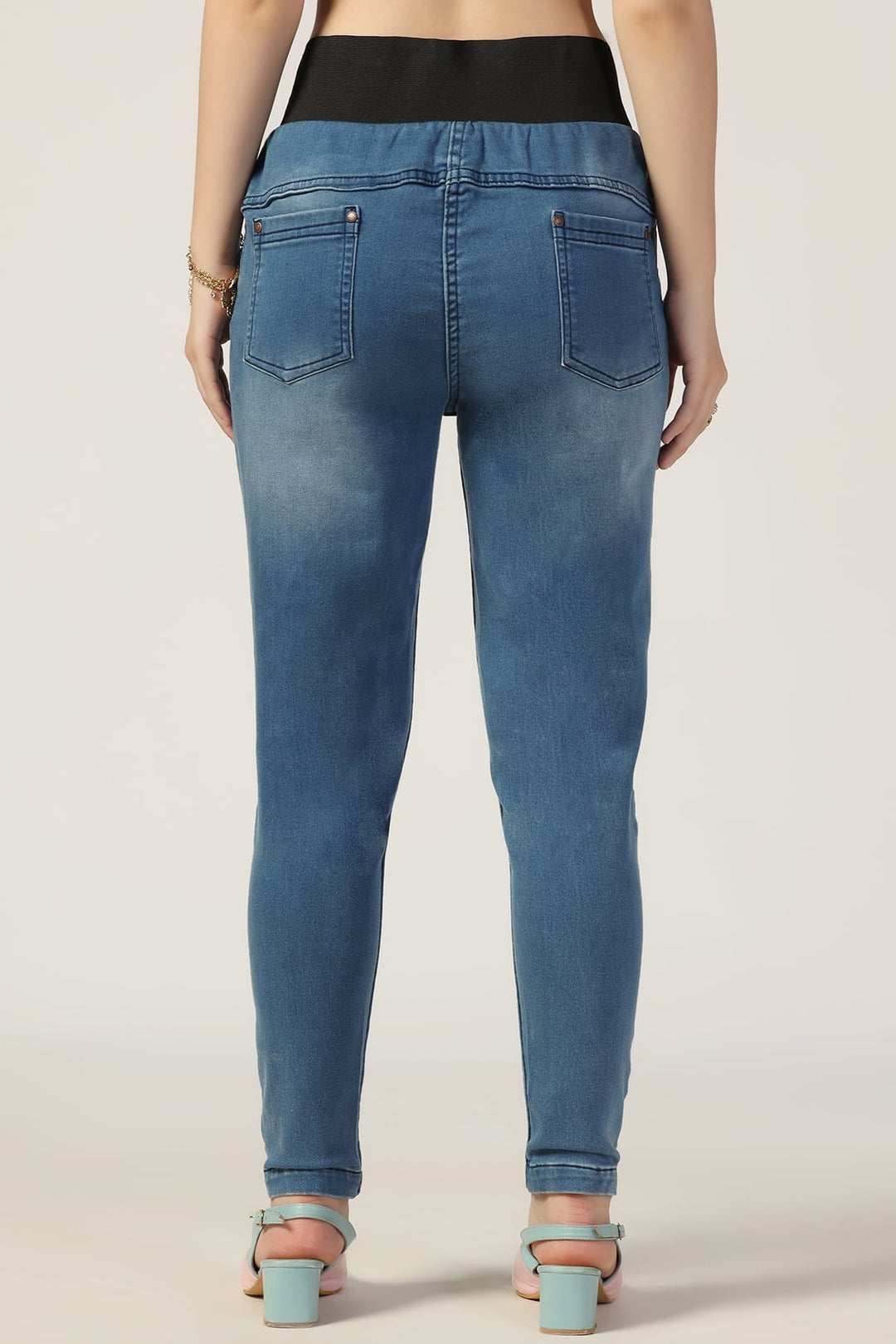Blue Solid Slim Denim