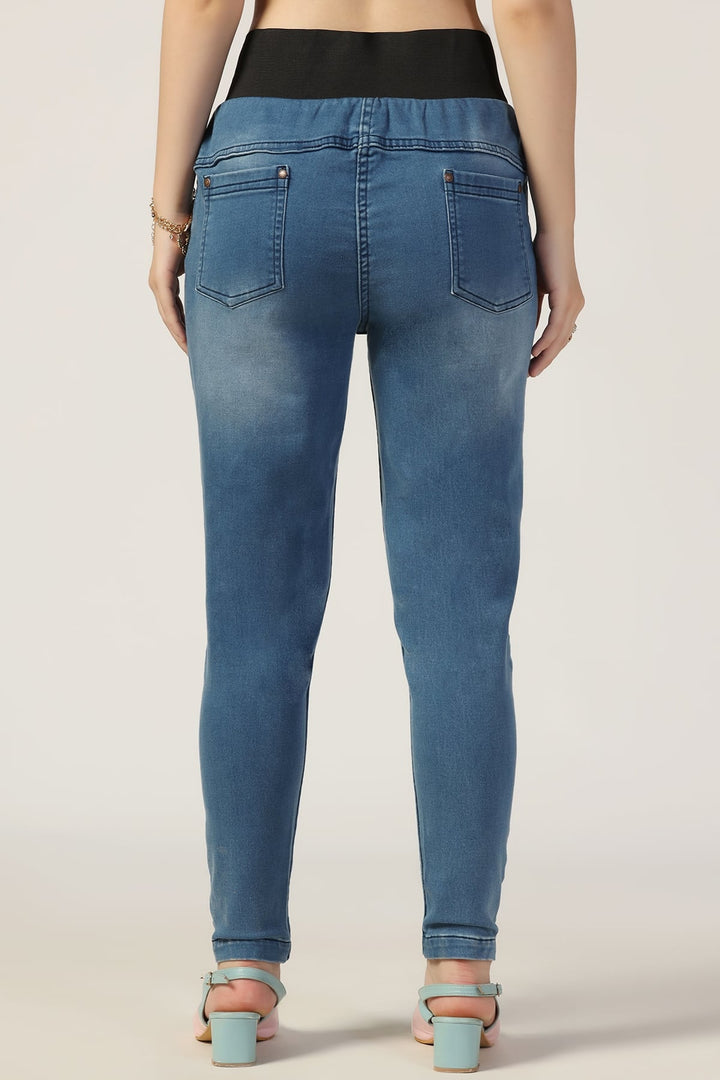 Blue Solid Slim Denim