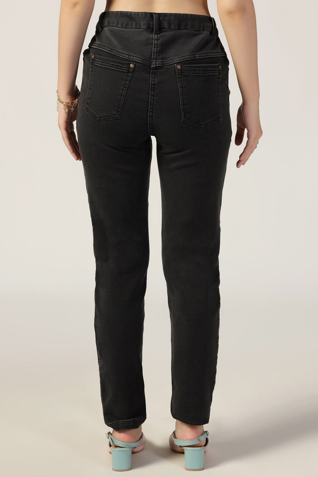 Black Solid Slim-Fit Denim