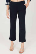 Blue Solid Slim Fit Pants