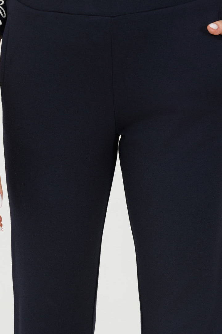 Blue Solid Slim Fit Pants