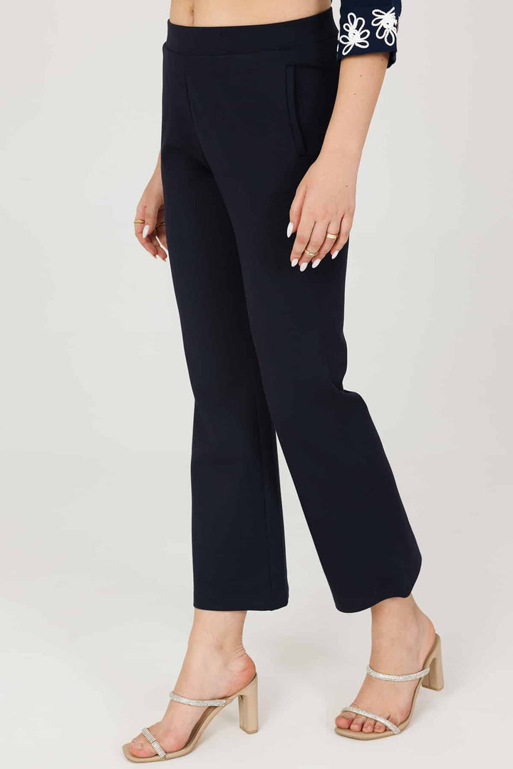 Blue Solid Slim Fit Pants