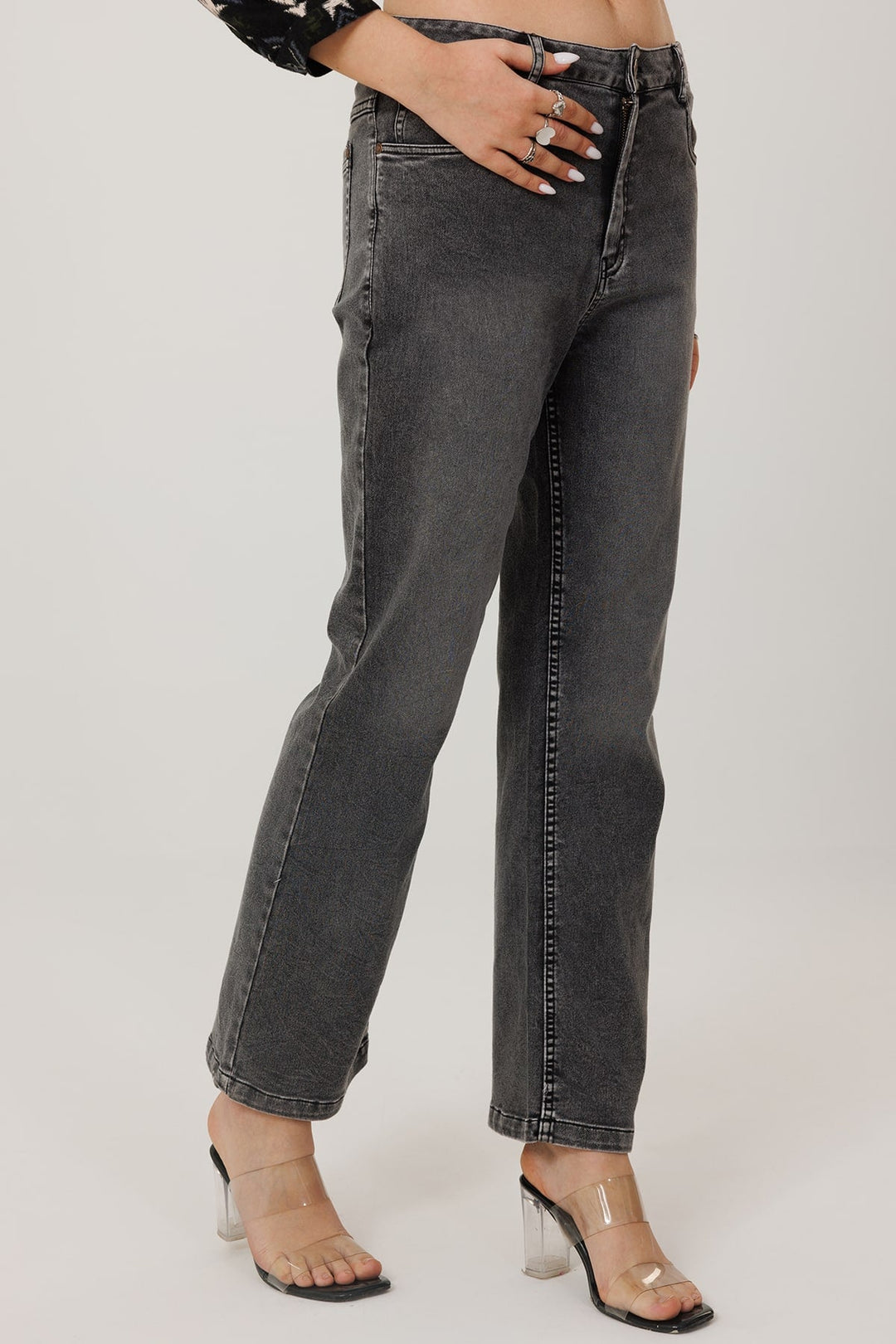 Grey Regular Fit Denim Jeans