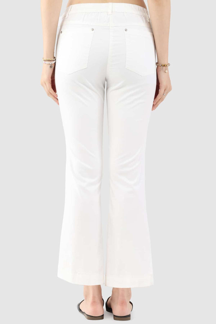 White Solid Regular Denim