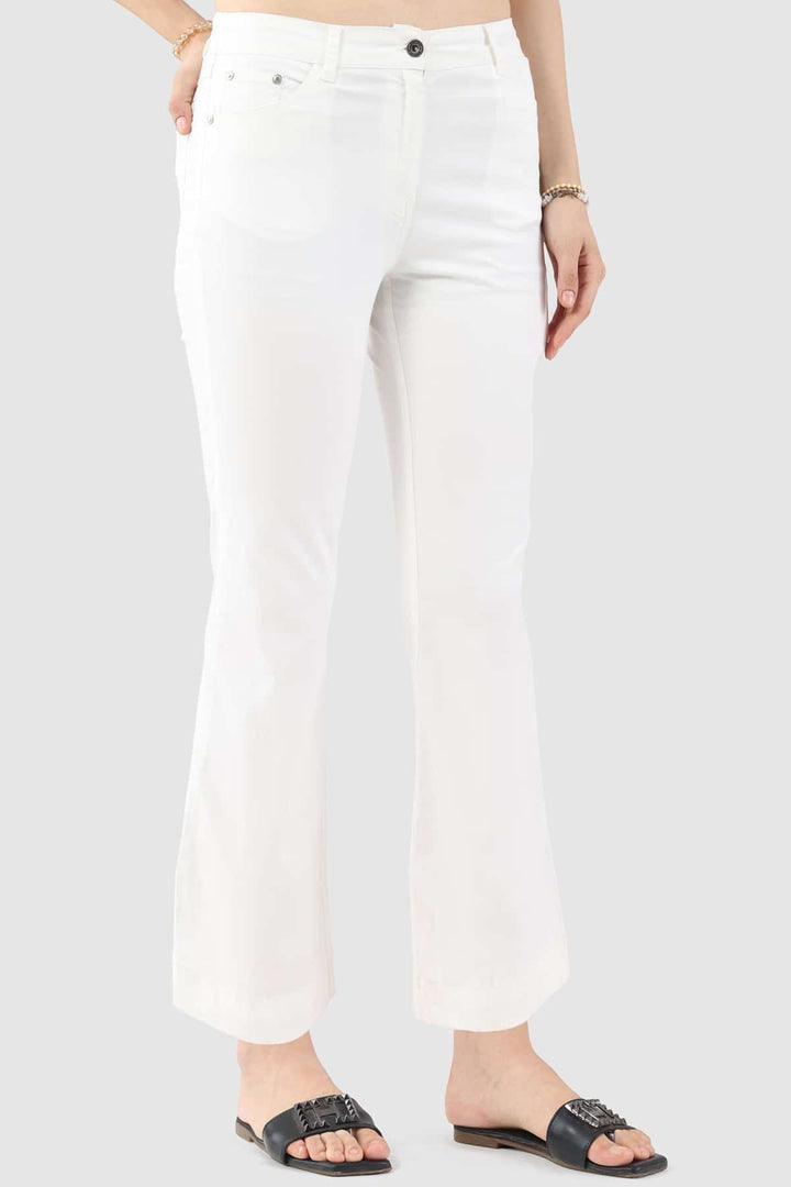 White Solid Regular Denim