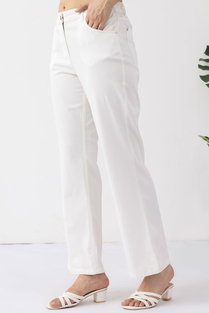 Bell Fit White Denim Jeans