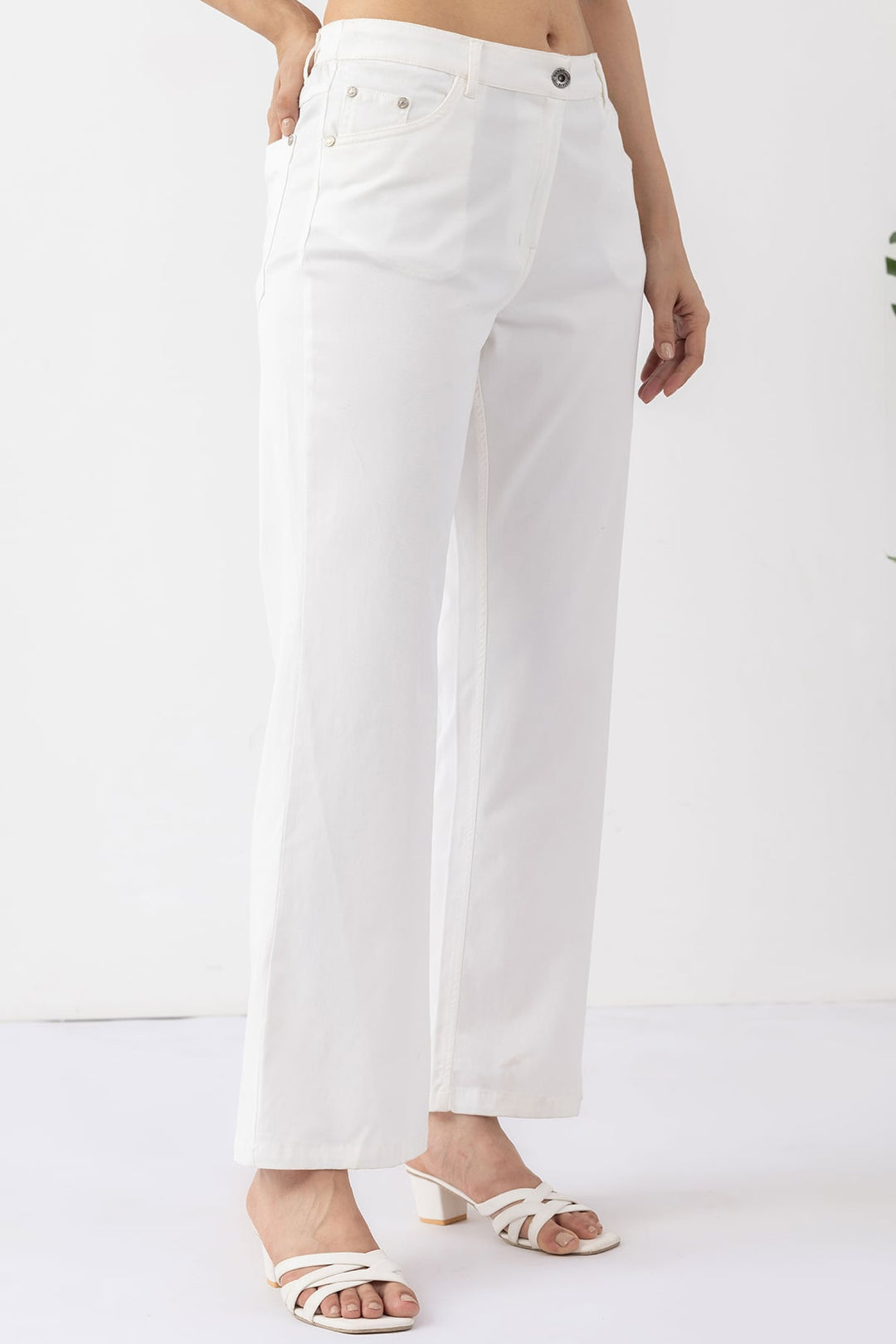 Bell Fit White Denim Jeans