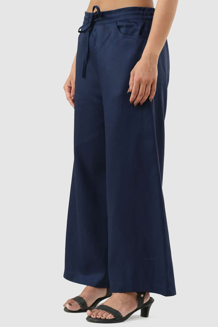 Blue Twill Regular Fit Pant