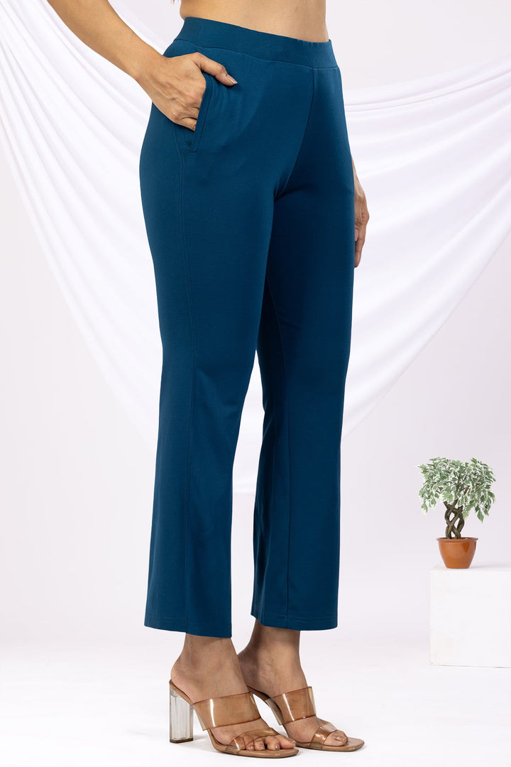 Blue Tencel Roma Spandex Pant