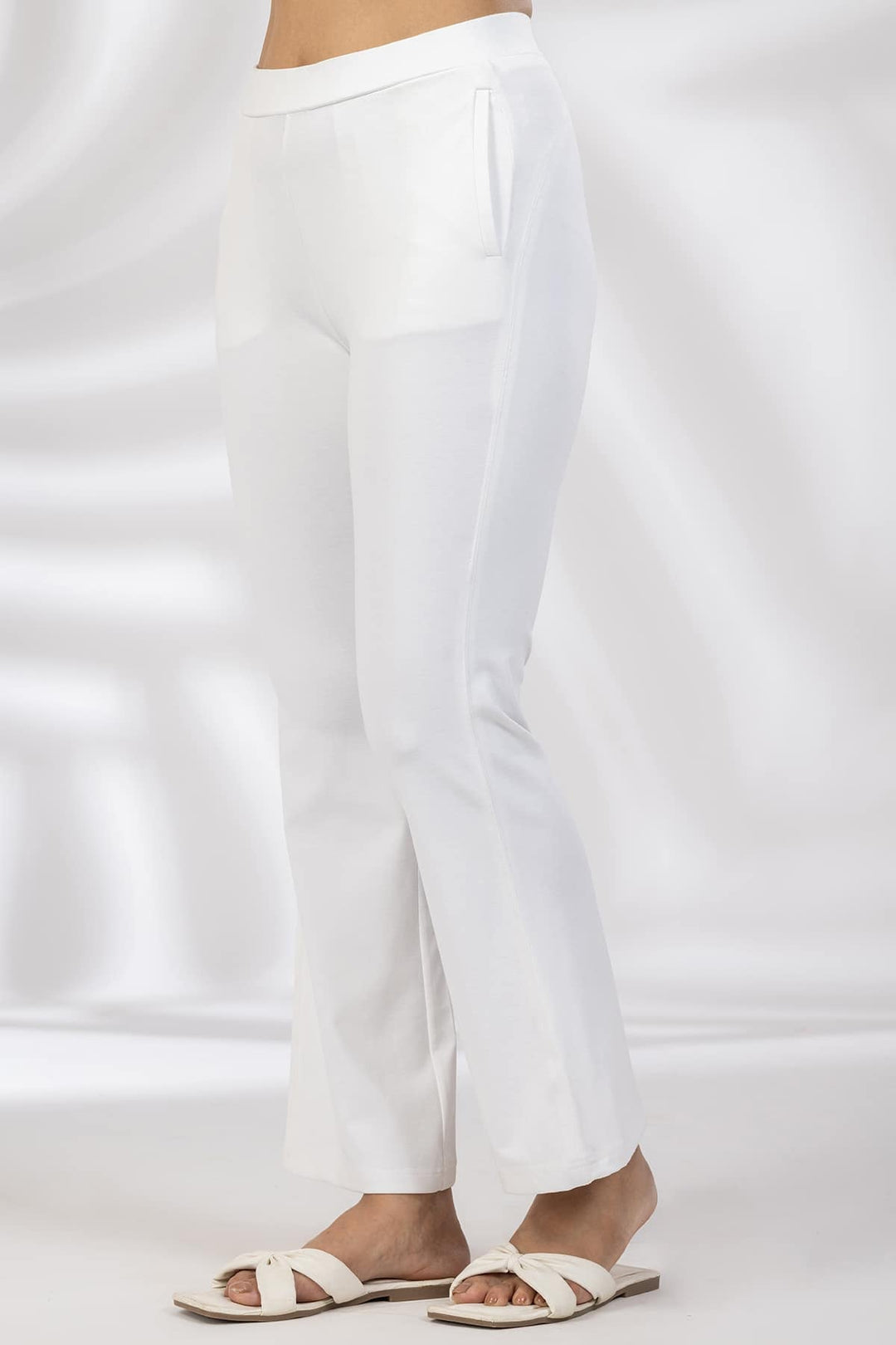White Tencel Roma Spandex Pant
