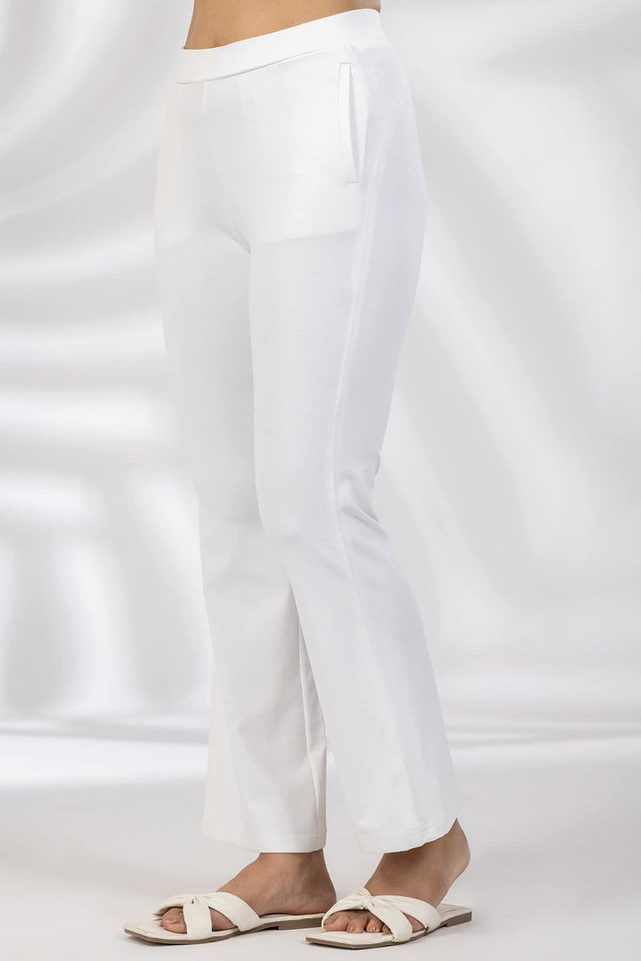 White Tencel Roma Spandex Pant