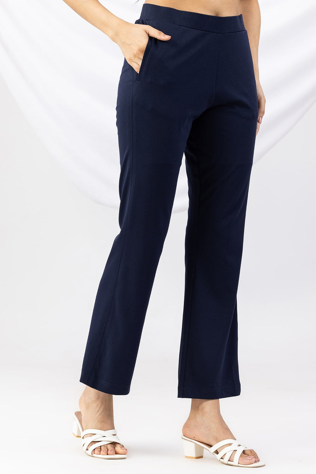 Navy Tencel Roma Spandex Pant